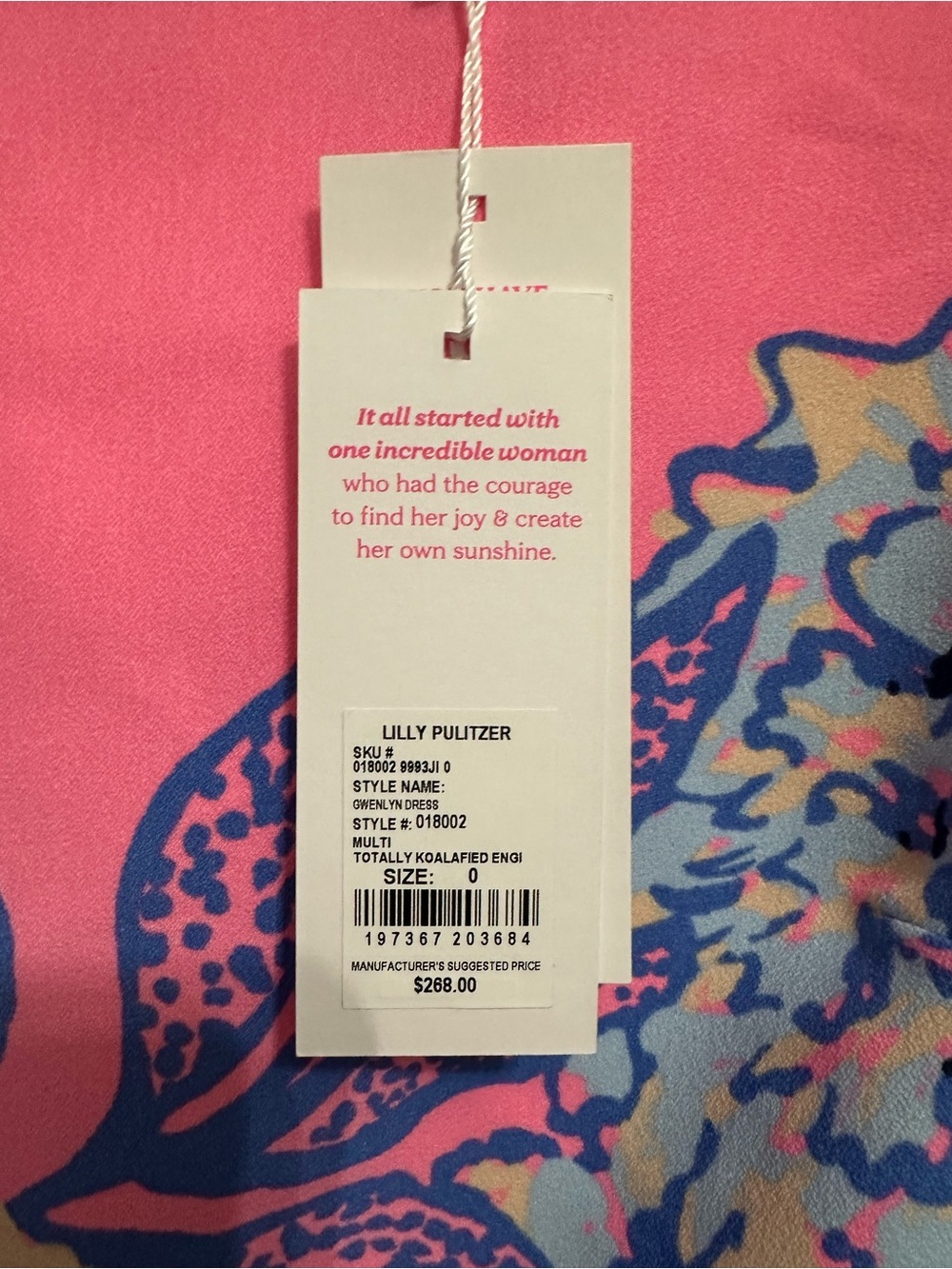 Lilly Pulitzer Pink Floral Shift with Blue Accents - Picture 5 of 6